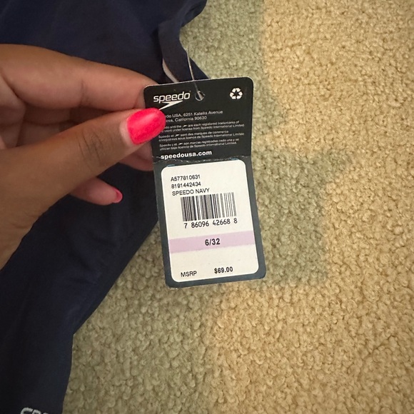 Navy Blue NWT & LINER speedo Swimsuit - Picture 2 of 4